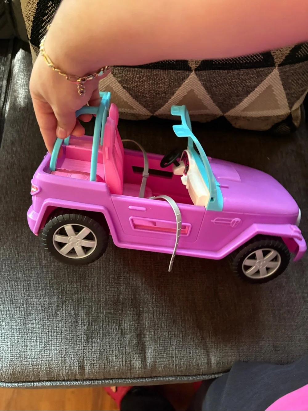 Barbie Pink and Teal Convertible Doll Car